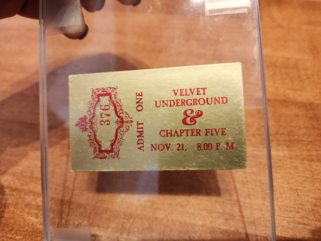 "The Velvet Underground & Chapter 5" Gold Foil Ticket, Nov. 21st 1969 Gresham Oregon