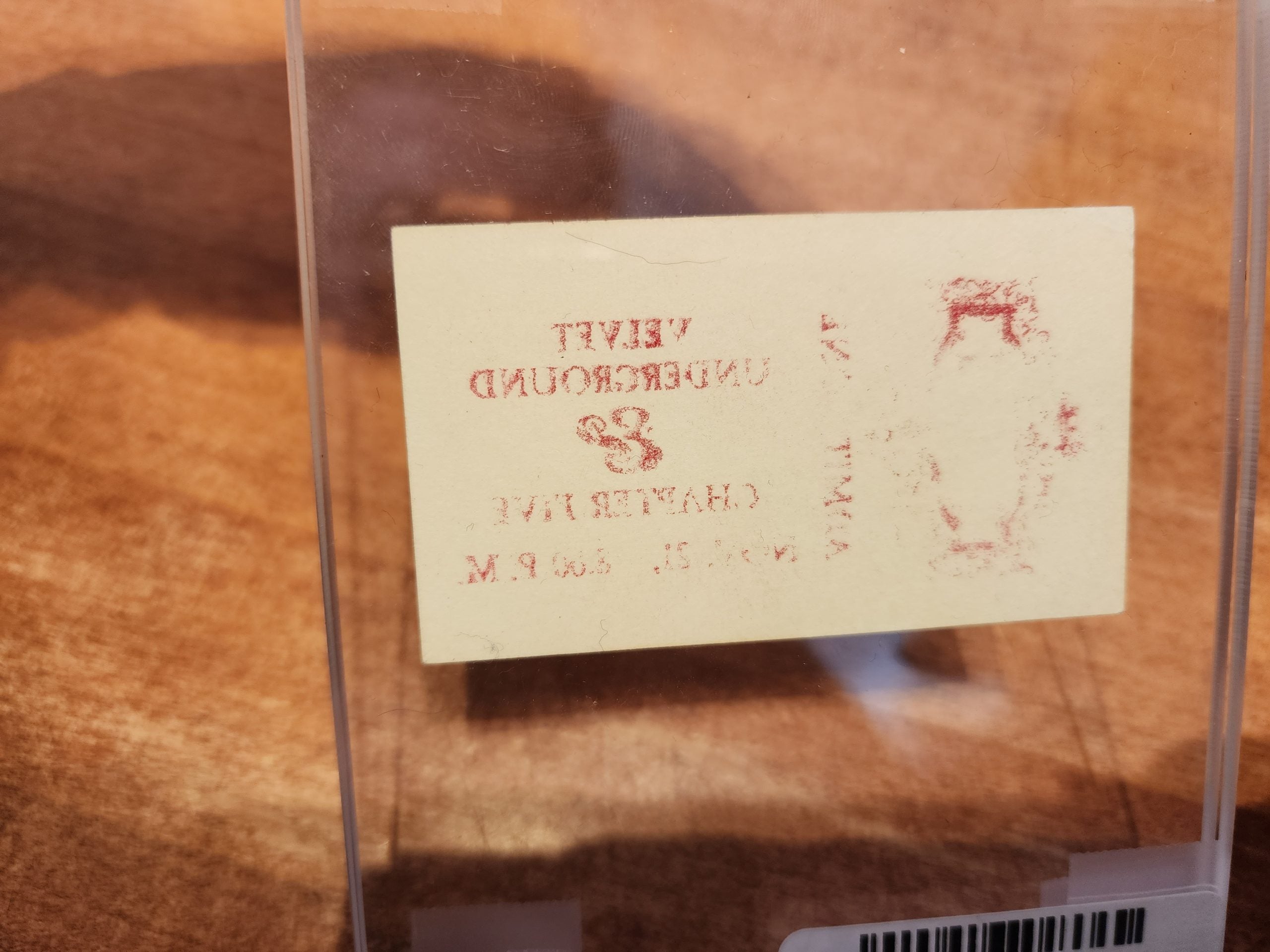 "The Velvet Underground & Chapter 5" Gold Foil Ticket, Nov. 21st 1969 Gresham Oregon