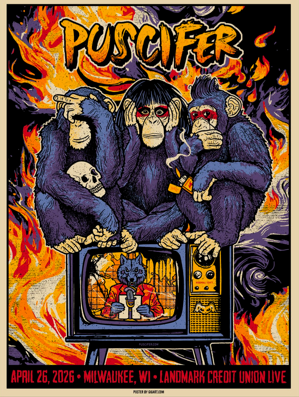 Puscifer Poster Milwaukee, WI 4/26/26
