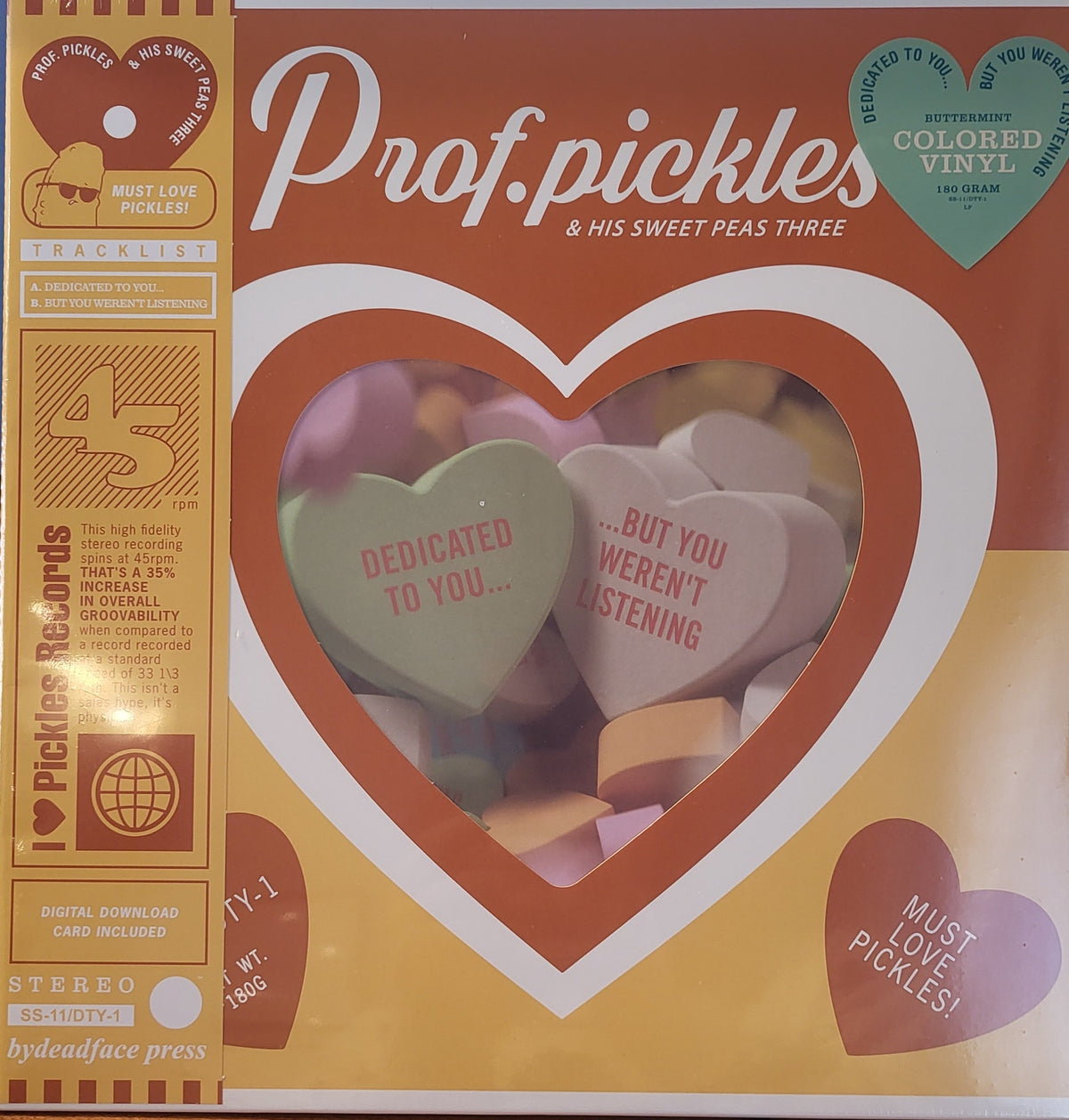 PROF. PICKLES & HIS SWEET PEAS THREE - Dedicated To You...But You Weren't Listening LP (BUTTERMINT COLOR VARIANT)
