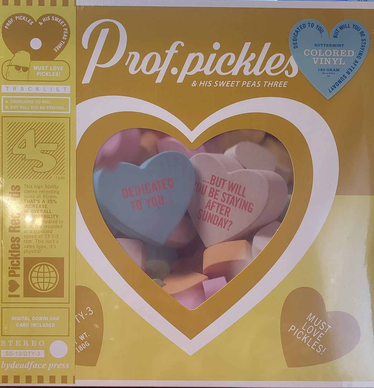 PROF. PICKLES & HIS SWEET PEAS THREE - Dedicated To You...But Will You Be Staying After Sunday? LP (BUTTERMINT COLOR VARIANT)