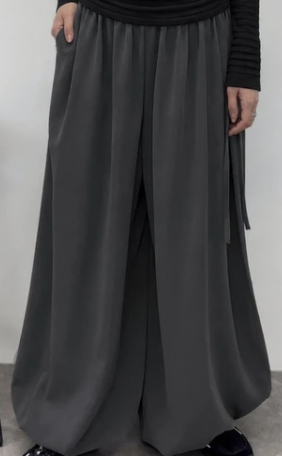 Full Length Wide Pants Grey