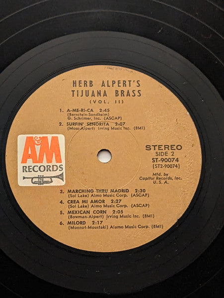 Herb Alpert & The Tijuana Brass : Volume 2 (LP, Album, Club)