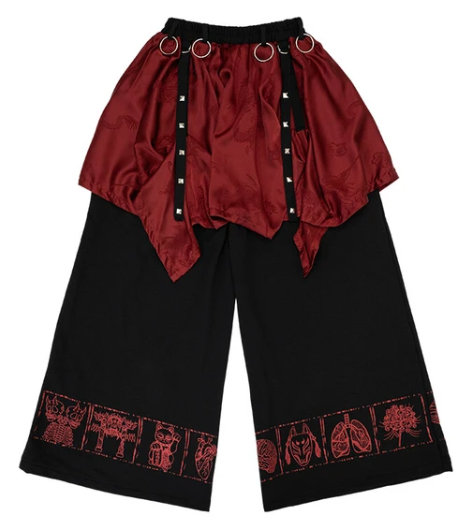 Red Kimono Style Pants
