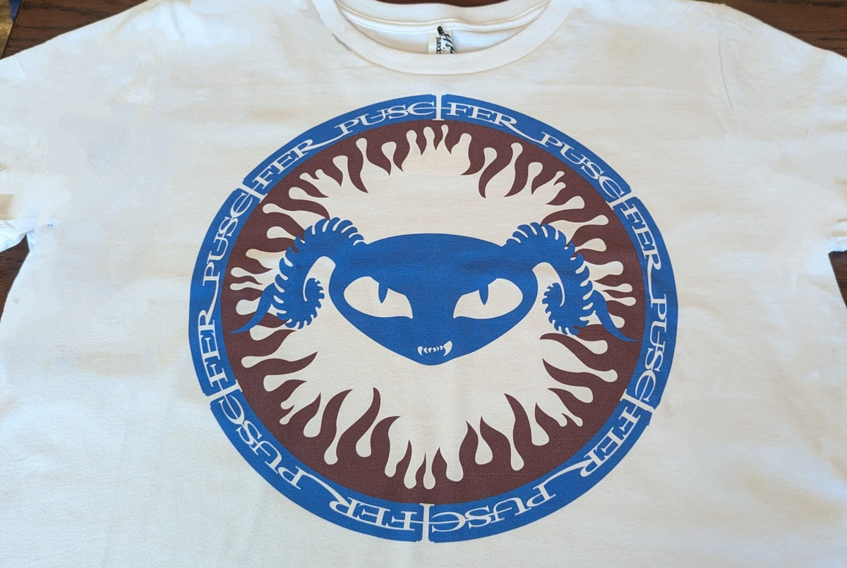 Circle Logo -DTG White Crop Tee