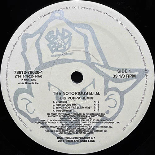 NOTORIOUS B.I.G - Big Poppa (Remix) [Red LP][RSDBF 25]