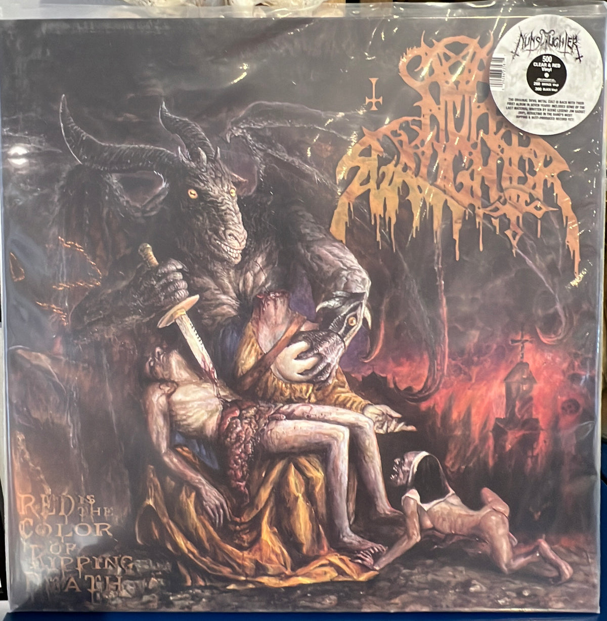 NUNSLAUGHTER - Red Is The Color of Ripping Death LP (CLEAR/RED VARIANT)