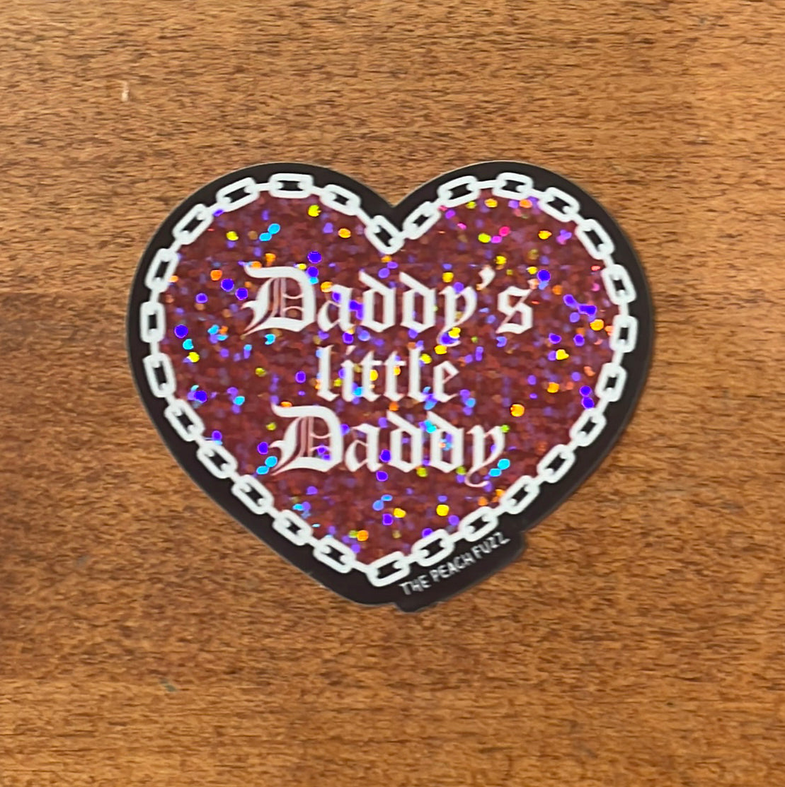 Daddy's Little Daddy Glitter Sticker