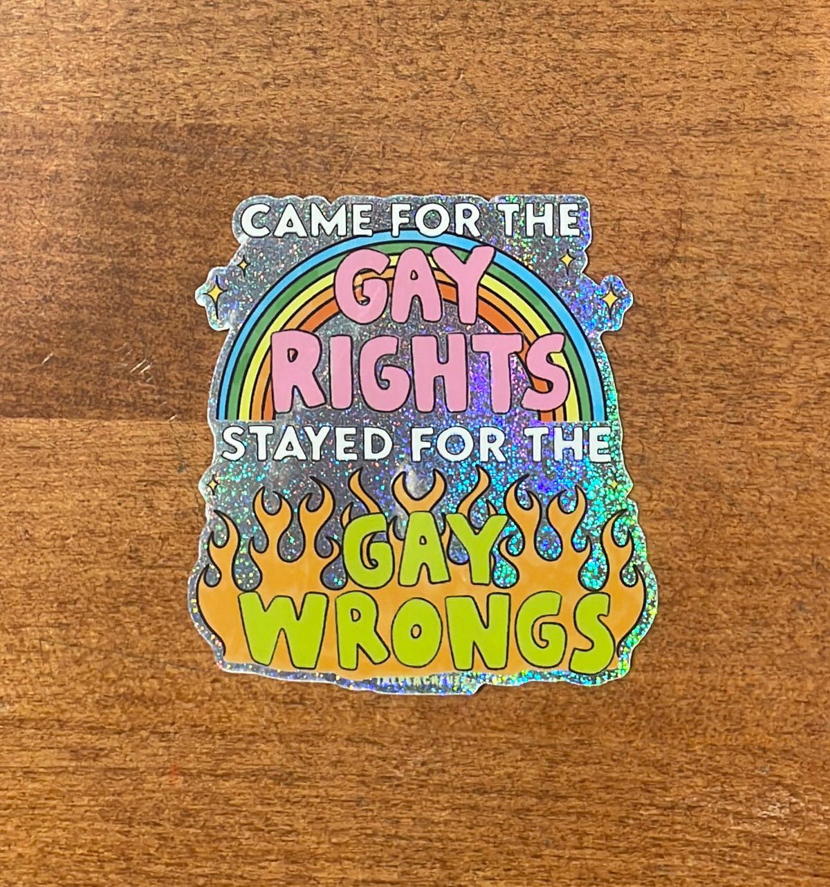 Gay Wrongs Glitter Sticker