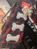 Bone Plaid Leg Warmers (Red)