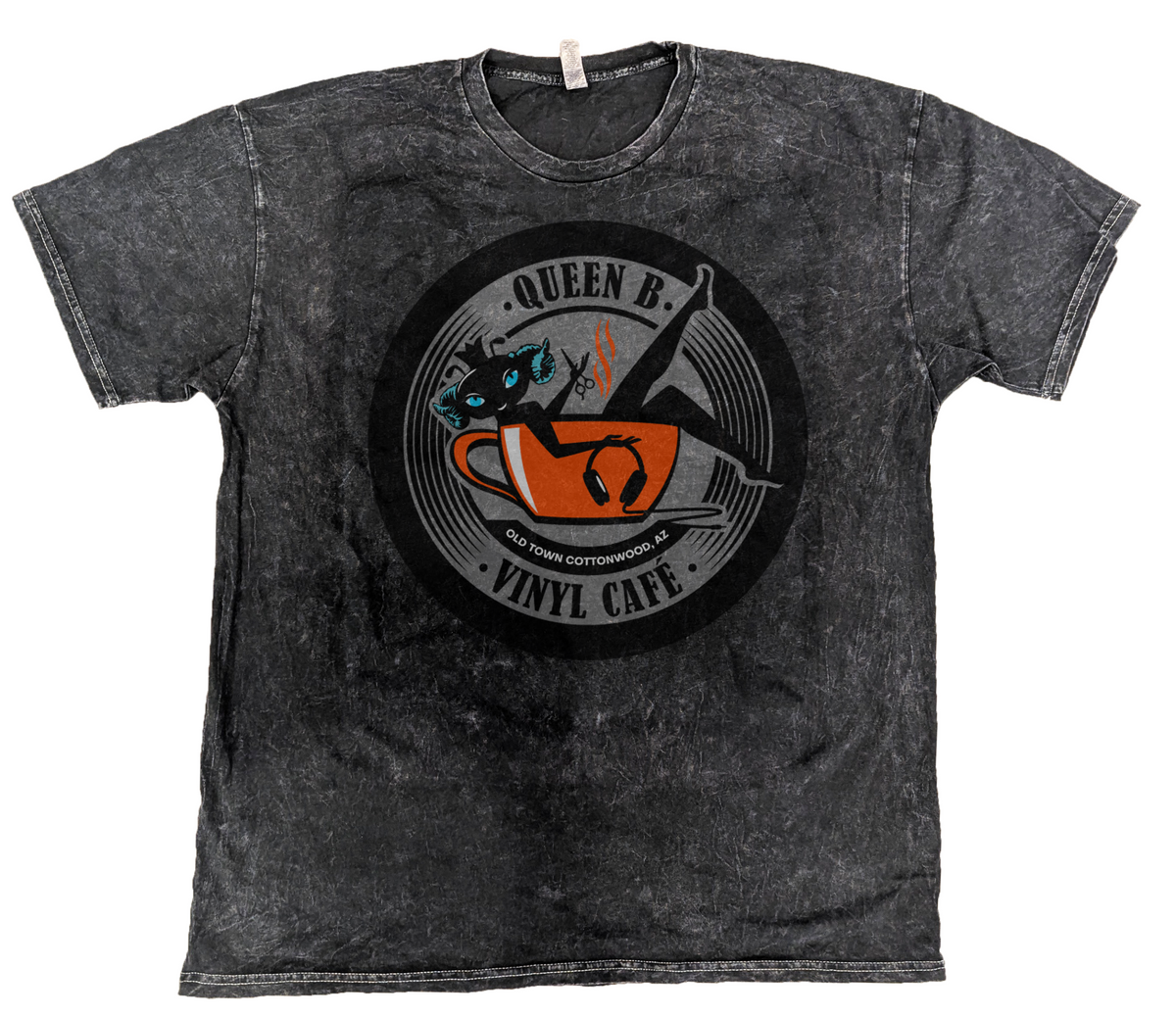 Queen B Vinyl Cafe Logo Mineral Wash