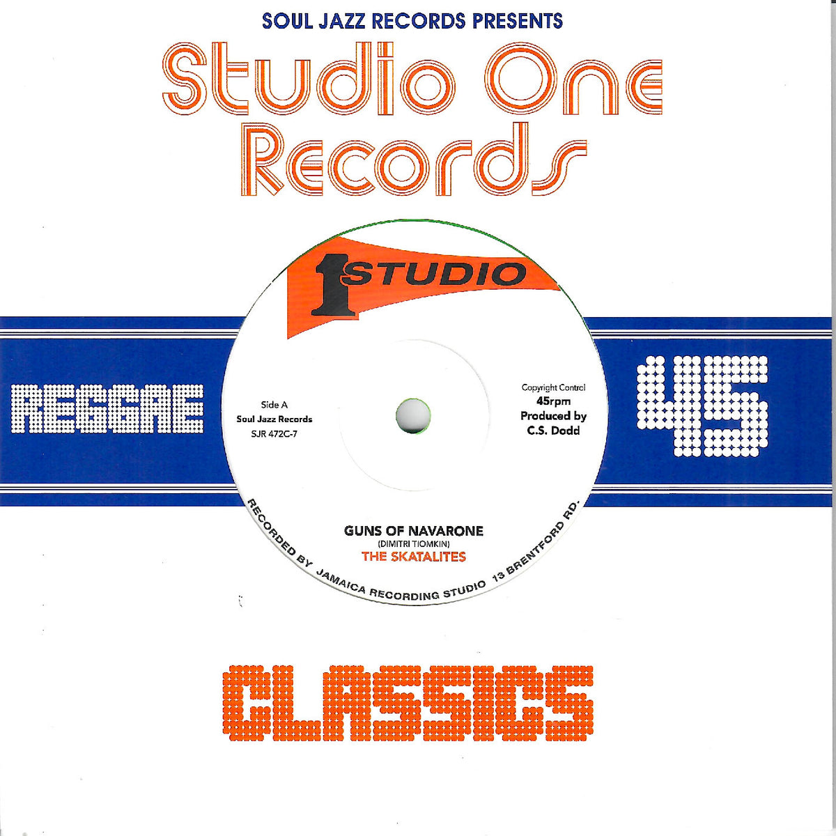 THE SKATALITES - Guns Of Navarone / Marcus Garvey {Green 7" LP}